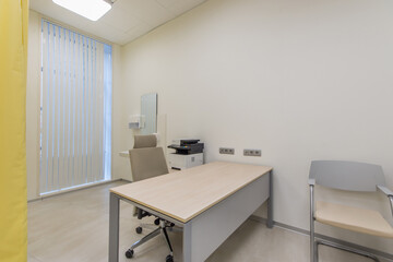 Fototapeta na wymiar Doctor's office interior. Gynecologic cabinet in medical clinic.
