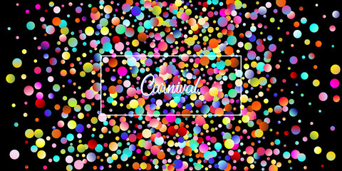 Carnival Confetti Explosion Vector Background. Colorful Circles, Bubbles, Sparkle Decoration.