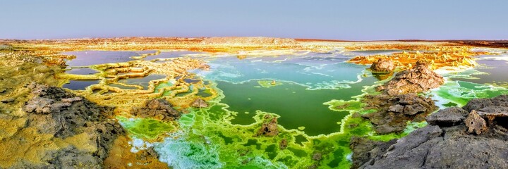 Paysage volcanique de Dallol dans le Nord de l'Ethiopie