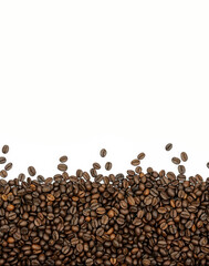 coffee beans isolated on white background with copy space.	
