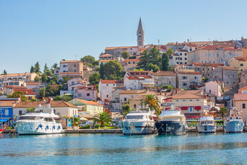 VRSAR, CROATIA - August 11th, 2019: Summer morning in marina in the town of Adriatic sea