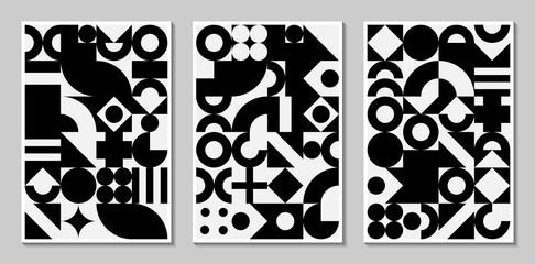Fototapeta na wymiar Trendy abstract creative minimalist artistic black and white geometric composition for wall decoration, Modern design vector background in eps 10.