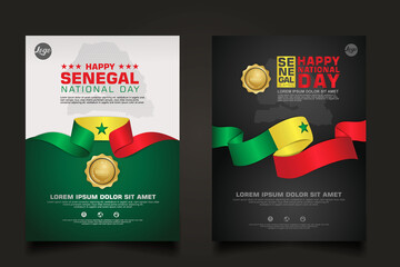 set poster promotions Senegal happy Republic Day background template.