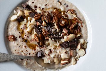 ORGANIC RUSTIC STYLE PORRIDGE HEALTHY TOPPINGS 