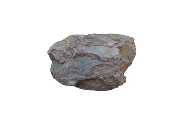 Shale stone clastic sedimentary rock isolated on white background with clipping path.