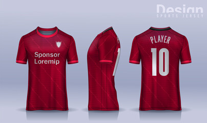 t-shirt sport design template, Soccer jersey mockup for football club. uniform front and back view.