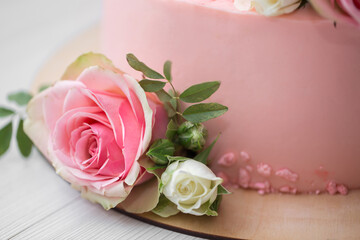 Wedding cake with flowers