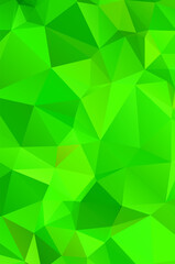 Abstract green vivid wallpaper mosaic background. Geometric triangle