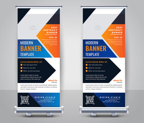 Obraz premium Abstract Modern Professional roll up stand banner design template