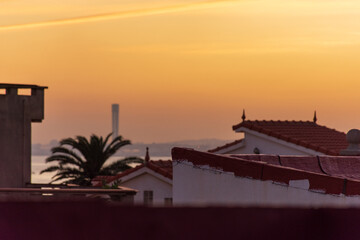 Fantastic sunset over Algiers city