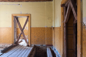 The abandoned old palace in Pilica in Poland