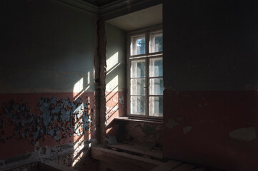 The abandoned old palace in Pilica in Poland