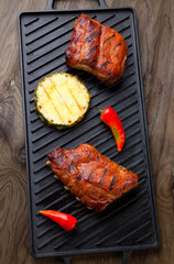 Grilled Pork Ribs On Griddle