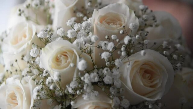 Bouquet of white roses. White roses for celebration and weddings