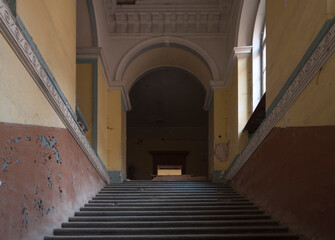 The abandoned old palace in Pilica in Poland
