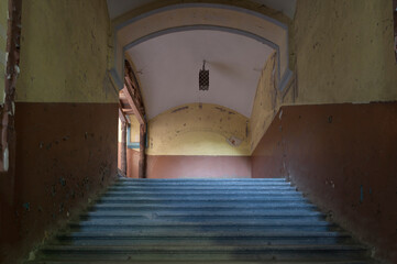 The abandoned old palace in Pilica in Poland