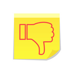 Thumb down, icon disapproval. Vote, hate or thumbs down, dislike for social networks.