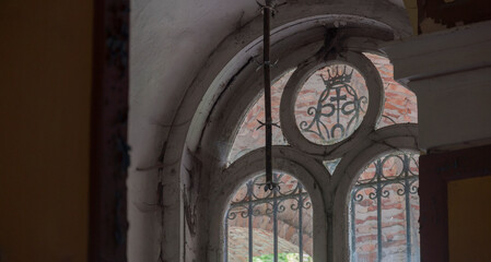The abandoned old palace in Pilica in Poland