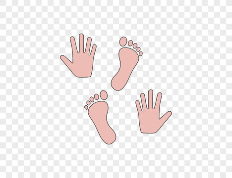 Human hand foot icon, print. Vector illustration.