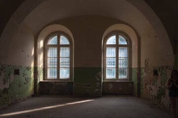 Fototapeta premium The abandoned old palace in Pilica in Poland