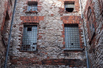 The abandoned old palace in Pilica in Poland