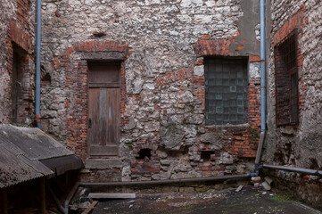 The abandoned old palace in Pilica in Poland