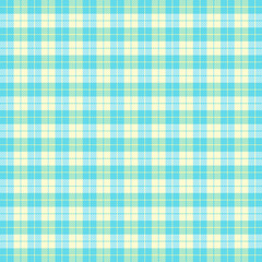 Easter Tartan plaid. Scottish pattern in blue and yellow cage. Scottish cage. Traditional Scottish checkered background. Seamless fabric texture. Vector illustration