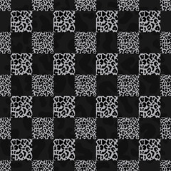 Monochrome plaid seamless leopard pattern, trend print for design, vector illustration