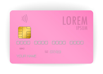 vector pink credit card