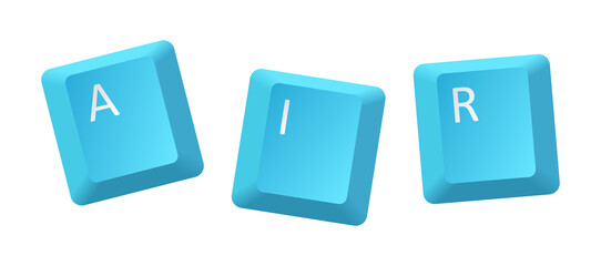 vector blue air key inscription