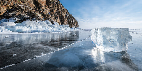 A block of ice on Lake Baikal