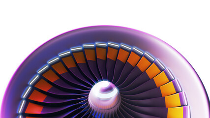 Jet engine blades close up