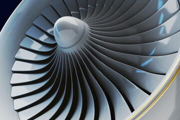 Jet engine blades close up