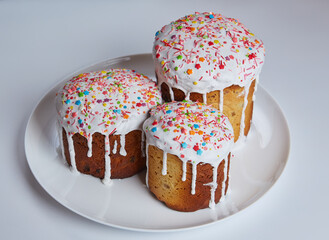 Homemade Easter cake with with traditional decoration