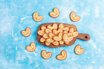 Sweet puff pastry,homemade palmier cookies.