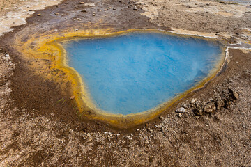 The geyser Blesi, Golden Circle in the south of Iceland