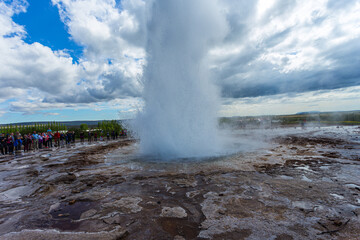 The geyser Strokkur in the Golden Circle in the south of Iceland