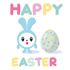 Obraz premium Easter bunny and easter egg happy easter card 