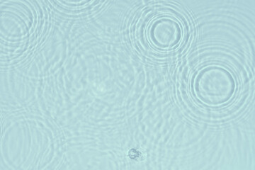 Fototapeta na wymiar Water background. Blue water texture, blue mint water surface with rings and ripple. Spa concept background. Flat lay, top view, copy space, copy-space.