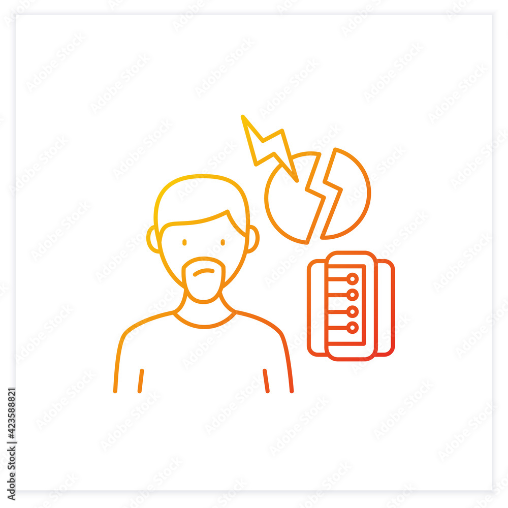 Poster fake information gradient icon. contradictions and inaccuracies in available information. informatio