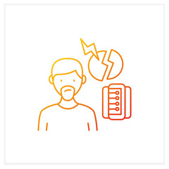 Fake information gradient icon. Contradictions and inaccuracies in available information. Information overload concept.Isolated vector illustration.Suitable to banners, mobile apps and presentation