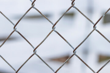 Fototapeta premium Close up shot of rusty wire mesh