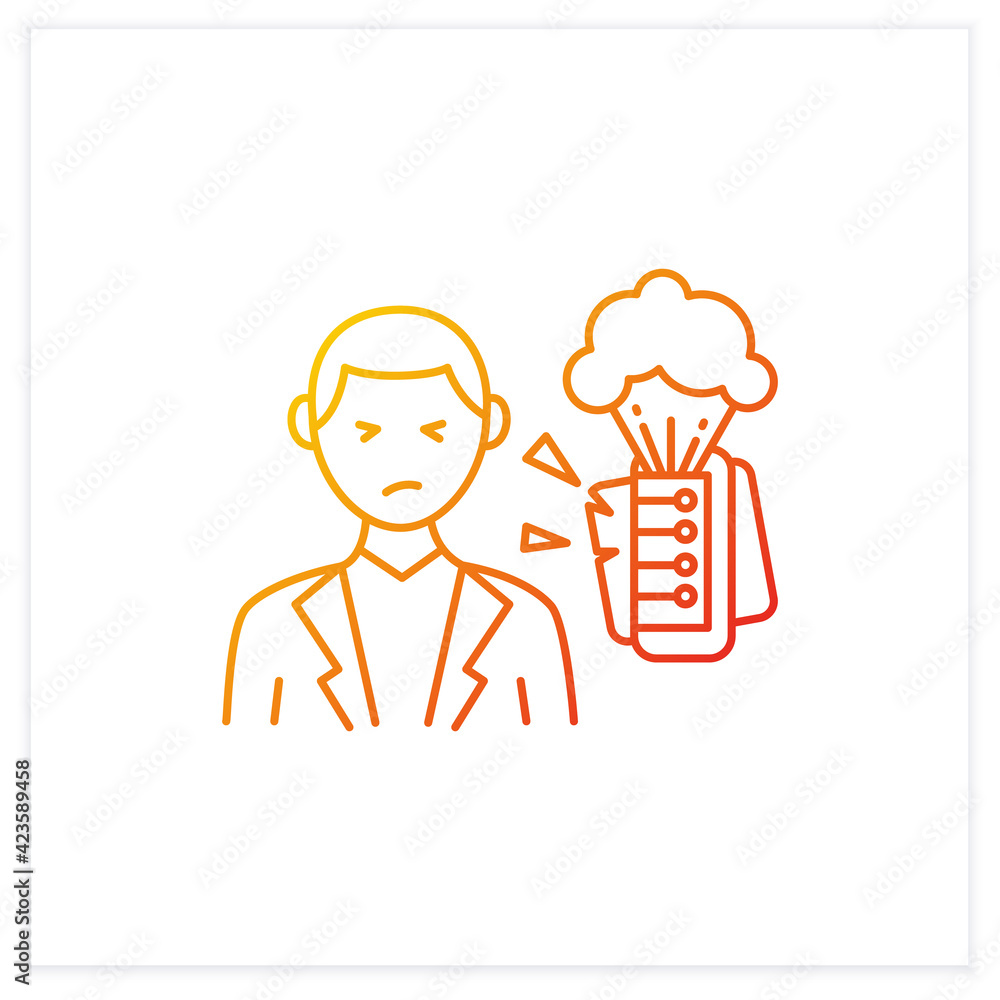 Poster information explosion gradient icon.rapid increase of published information or data.information over
