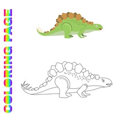 Coloring page for kids with Stegosaurus