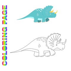 Coloring page for kids with Triceratops