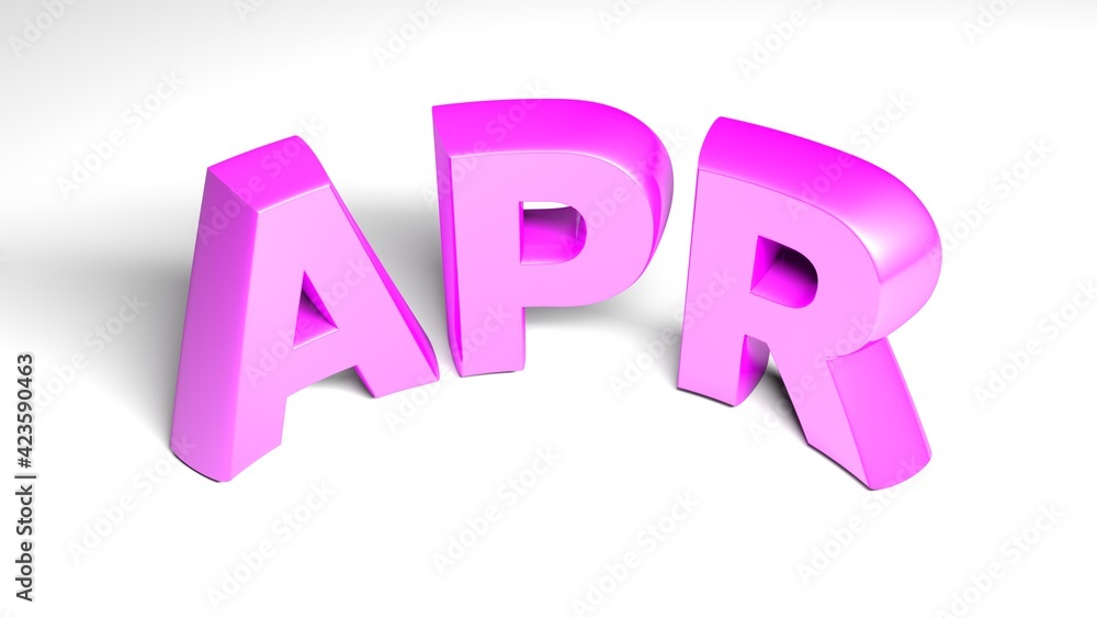 Poster apr pink write isolated on white background - 3d rendering illustration