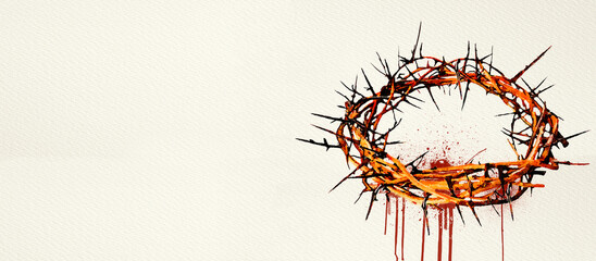 Lent Season, Holy Week, Good Friday concepts.  Watercolor