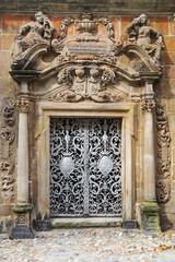 Carved gate of the market church of St. Benedict