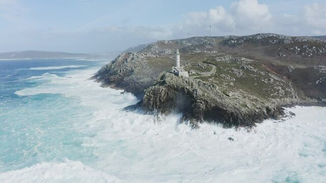 Punta Nariga lighthouse in A Coruna Galicia Spain