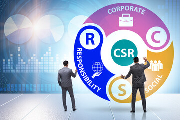 Concept of CSR - corporate social responsibility with businessma